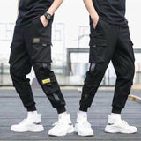 Ribbons Harem Joggers Men Cargo Pants Streetwear