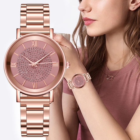 Women Watches 2020 Luxury Diamond Rose