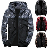 Men Camouflage Hooded Coats Casual Zipper