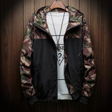 Men Camouflage Hooded Coats Casual Zipper