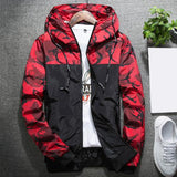 Men Camouflage Hooded Coats Casual Zipper