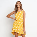 Sleeveless Beach Mini Casual Yellow Sundres