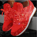 Fashion Women Glitter Sneakers Lace