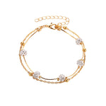 Gold Color Round Beaded Bohemian Anklet