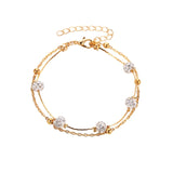 Gold Color Round Beaded Bohemian Anklet