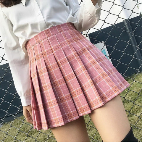 QRWR XS-3XL Plaid Summer Women Skirt